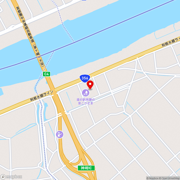 道の駅発酵の里こうざきの地図（zoom15）千葉県香取郡神崎町松崎855番地