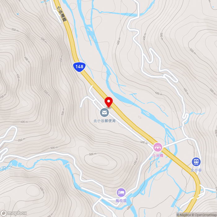 道の駅小谷の地図（zoom15）長野県北安曇郡小谷村北小谷1861-1