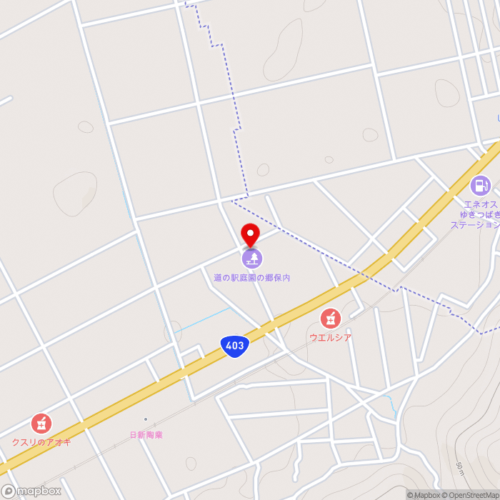 道の駅庭園の郷 保内の地図（zoom15）新潟県三条市下保内4035