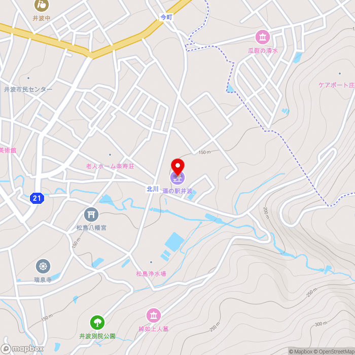 道の駅井波の地図（zoom15）富山県南砺市北川730