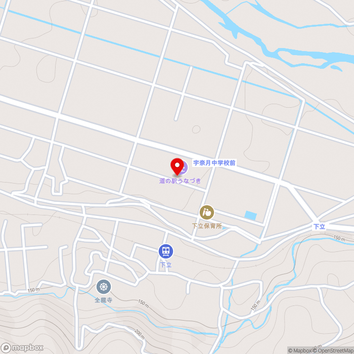 道の駅うなづきの地図（zoom15）富山県黒部市宇奈月町下立686
