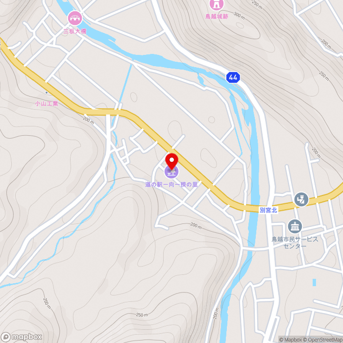 道の駅一向一揆の里の地図（zoom15）石川県白山市出合町甲34