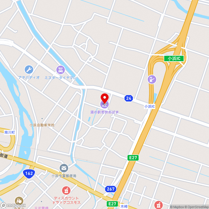 道の駅若狭おばまの地図（zoom15）福井県小浜市和久里24号45番地2
