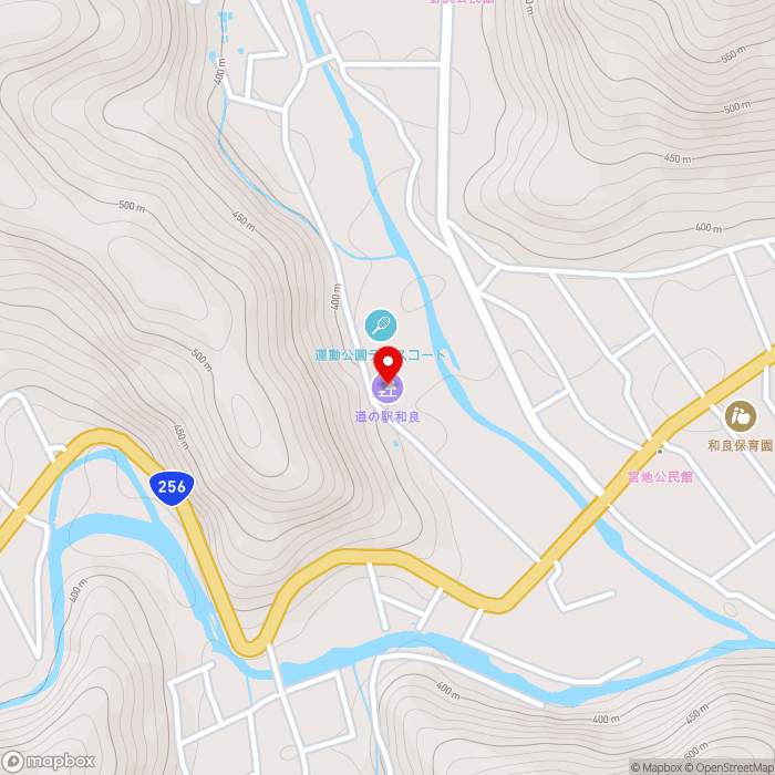 道の駅和良の地図（zoom15）岐阜県郡上市和良町宮地1155