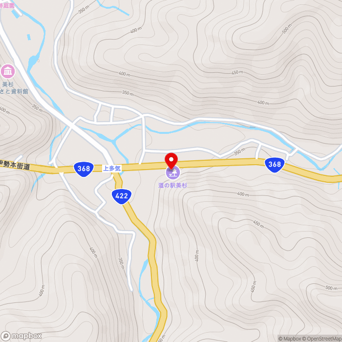道の駅美杉の地図（zoom15）三重県津市美杉町上多気267