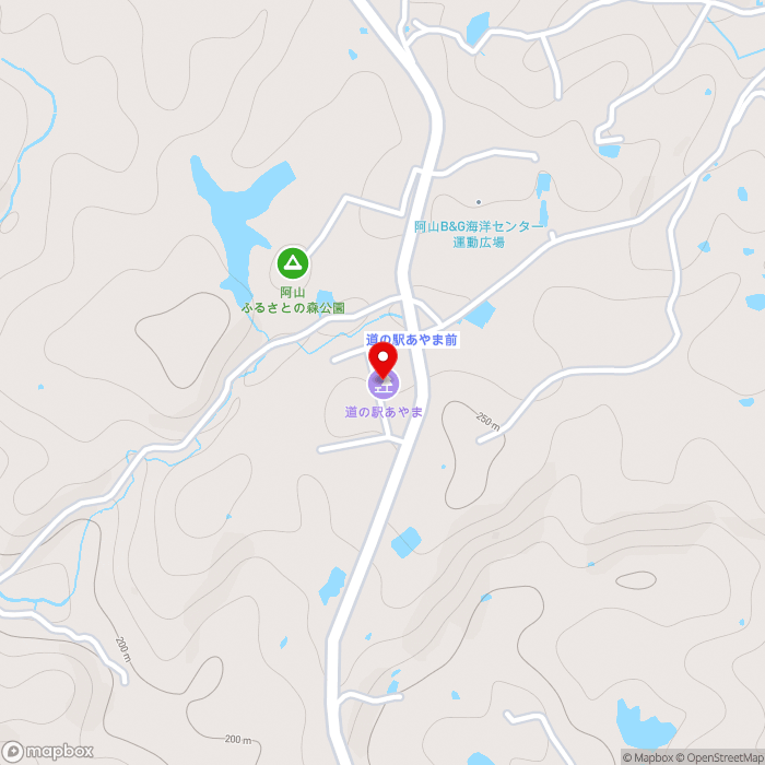 道の駅あやまの地図（zoom15）三重県伊賀市川合3370-29