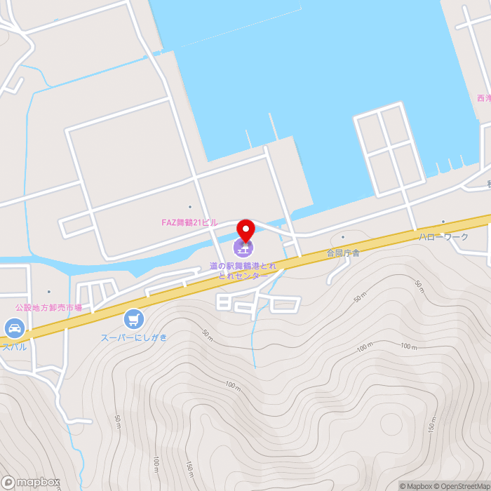 道の駅舞鶴港とれとれセンターの地図（zoom15）京都府舞鶴市下福井905