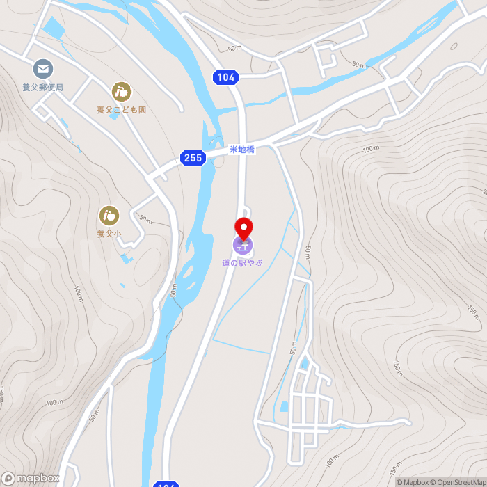 道の駅やぶの地図（zoom15）兵庫県養父市養父市場1294-77