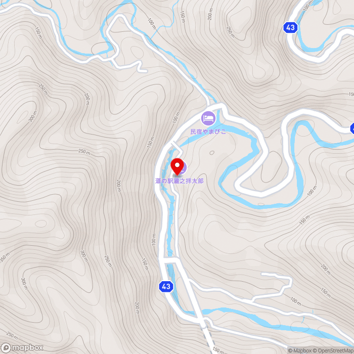 道の駅瀧之拝太郎の地図（zoom15）和歌山県東牟婁郡古座川町小川774番地1