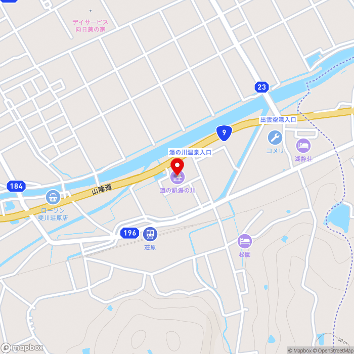 道の駅湯の川の地図（zoom15）島根県出雲市斐川町学頭825-2