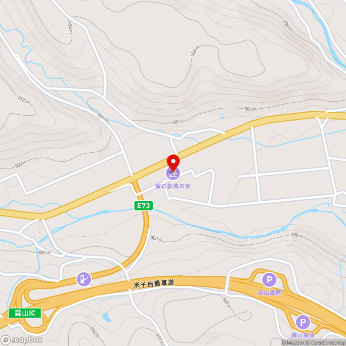 道の駅風の家の地図（zoom15）岡山県真庭市蒜山上徳山1380-6