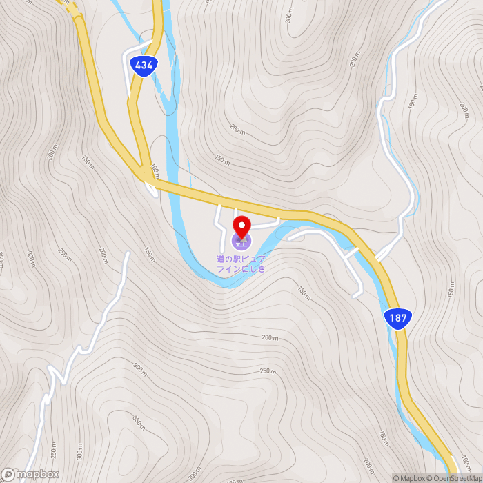 道の駅ピュアラインにしきの地図（zoom15）山口県岩国市錦町府谷117