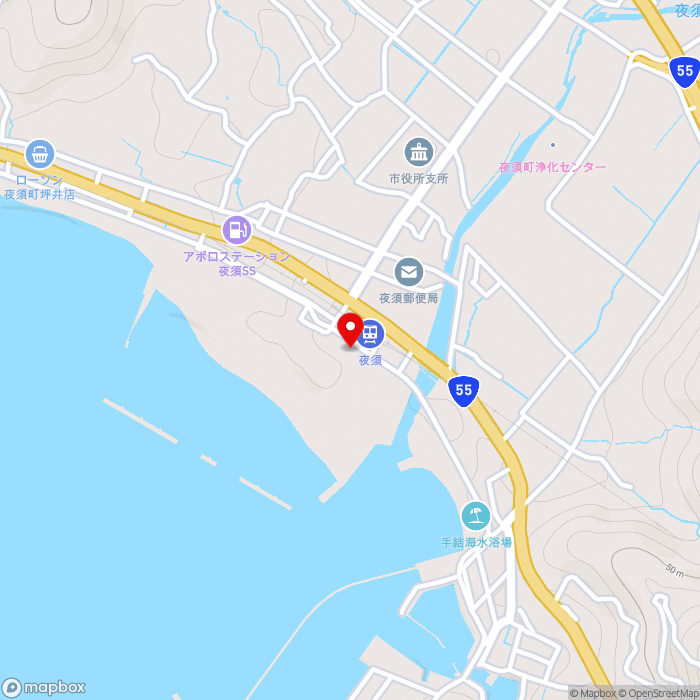 道の駅やすの地図（zoom15）高知県香南市夜須町千切537-90