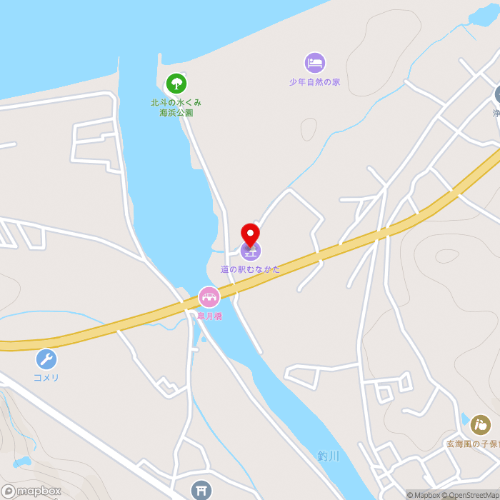 道の駅むなかたの地図（zoom15）福岡県宗像市江口1172