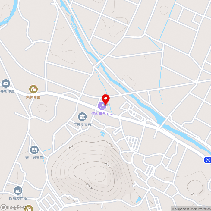 道の駅うすいの地図（zoom15）福岡県嘉麻市上臼井328-1
