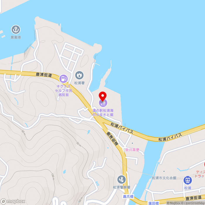 道の駅松浦海のふるさと館の地図（zoom15）長崎県松浦市志佐町庄野免226-30