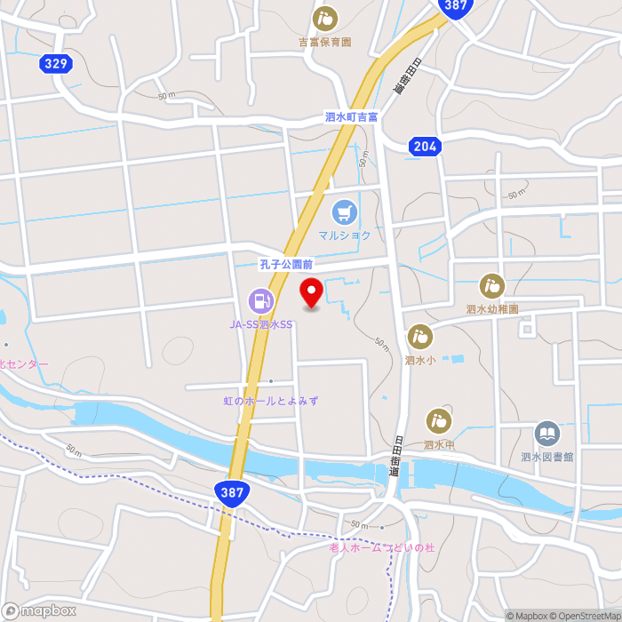 道の駅泗水の地図（zoom15）熊本県菊池市泗水町豊水3393