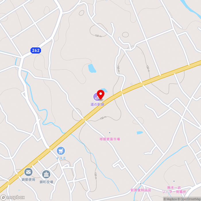 道の駅錦の地図（zoom15）熊本県球磨郡錦町一武1544-1