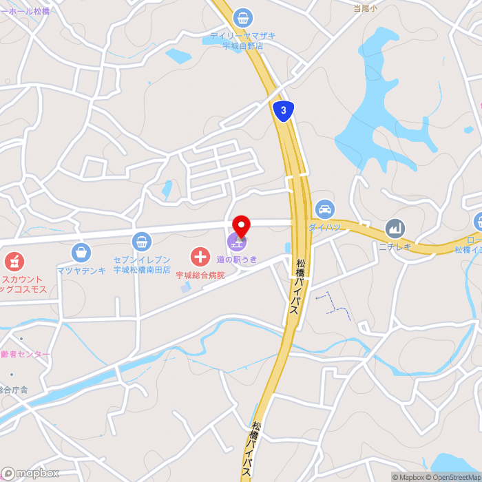 道の駅うきの地図（zoom15）熊本県宇城市松橋町久具757番地3