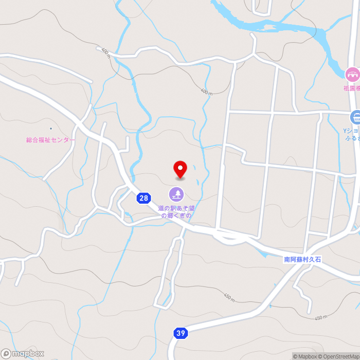 道の駅あそ望の郷くぎのの地図（zoom15）熊本県阿蘇郡南阿蘇村久石2807