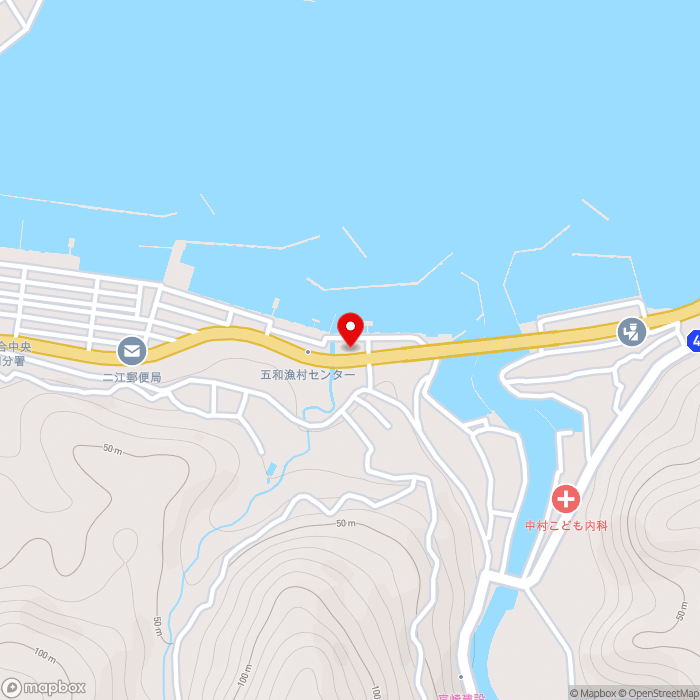 道の駅天草市イルカセンターの地図（zoom15）熊本県天草市五和町二江4689番地20