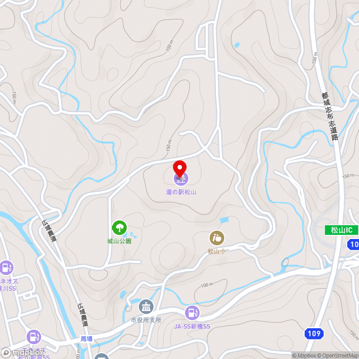 道の駅松山の地図（zoom15）鹿児島県志布志市松山町新橋1526-1