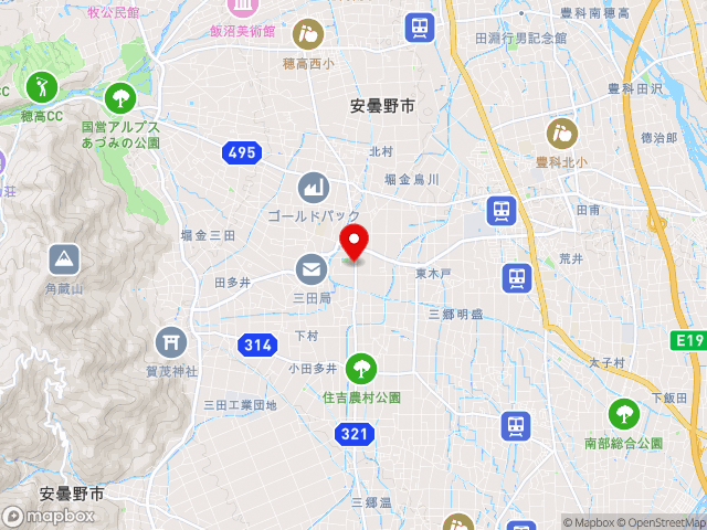 長野県の道の駅アルプス安曇野　ほりがねの里の地図