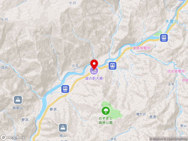 長野県の道の駅 大桑の地図