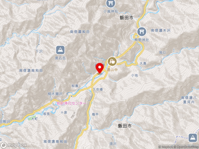 長野県の道の駅遠山郷の地図