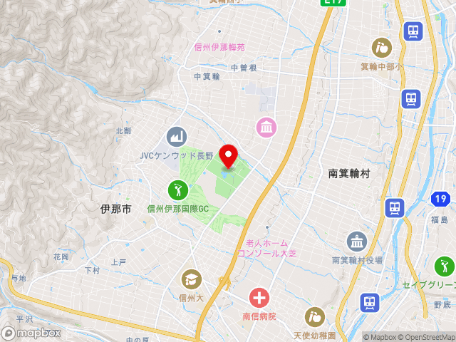 長野県の道の駅大芝高原の地図