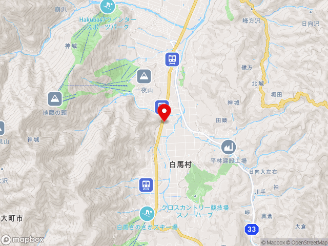 長野県の道の駅 白馬の地図