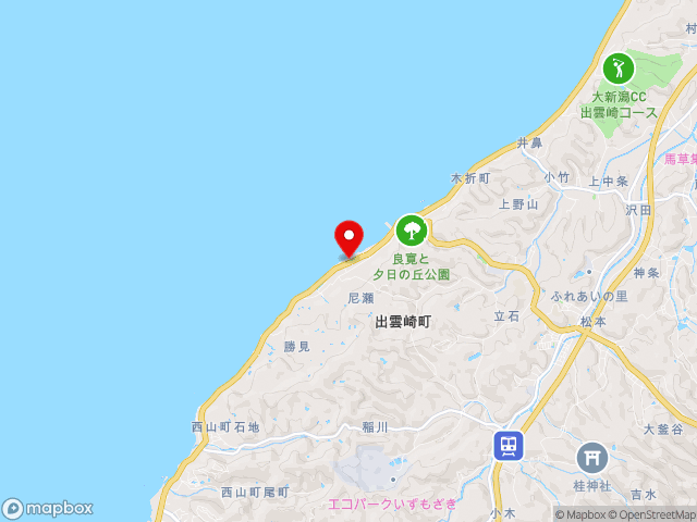 新潟県の道の駅越後出雲崎　天領の里の地図