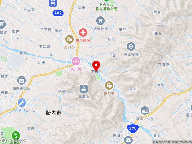 新潟県の道の駅胎内の地図