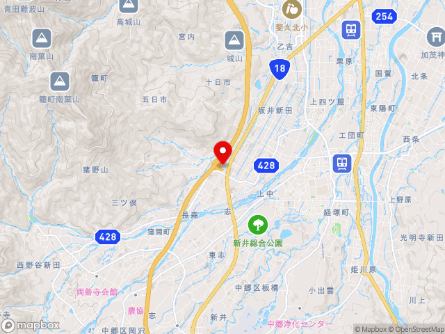 新潟県の道の駅あらいの地図