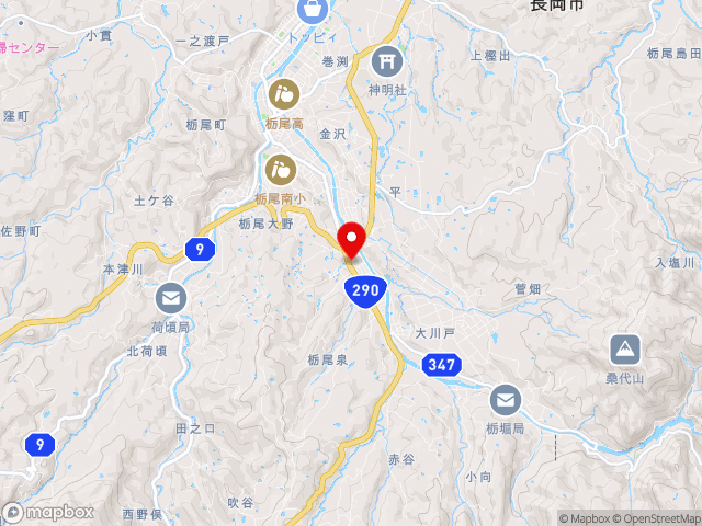 新潟県の道の駅Ｒ２９０とちおの地図