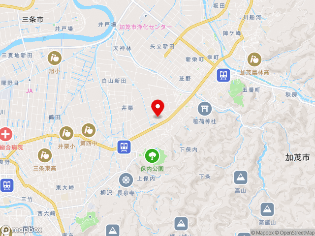 新潟県の道の駅 庭園の郷 保内の地図