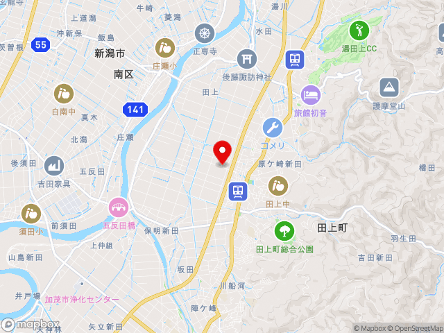 新潟県の道の駅 たがみの地図