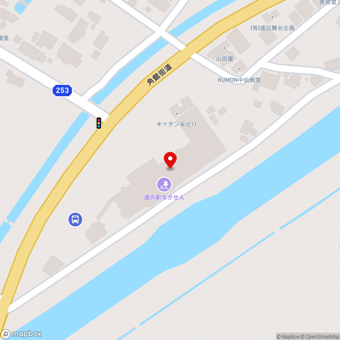 道の駅なかせんの地図（zoom17）秋田県大仙市長野字高畑95-1