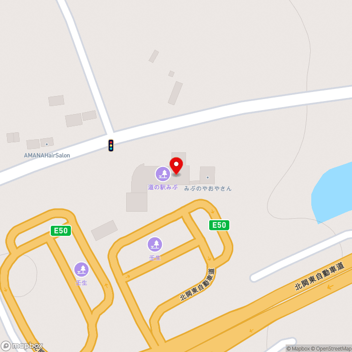 道の駅みぶの地図（zoom17）栃木県下都賀郡壬生町大字国谷1870-2