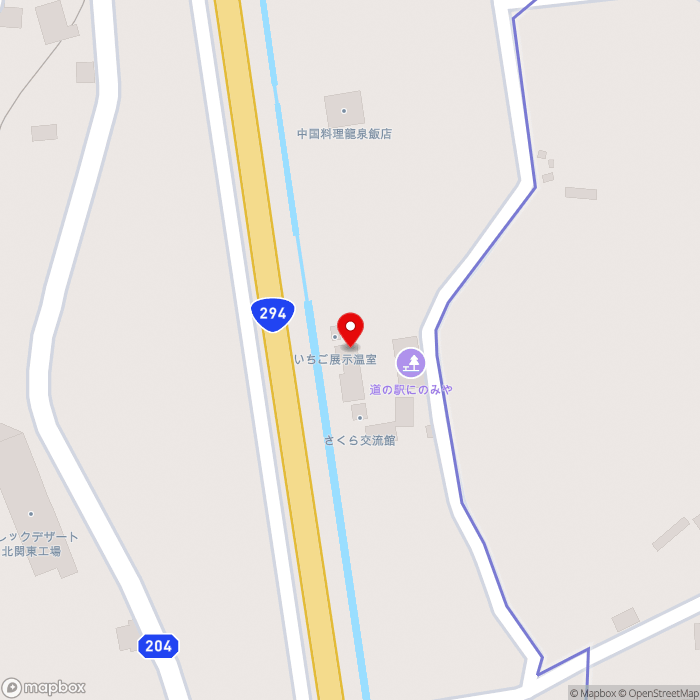 道の駅にのみやの地図（zoom17）栃木県真岡市久下田2204−1