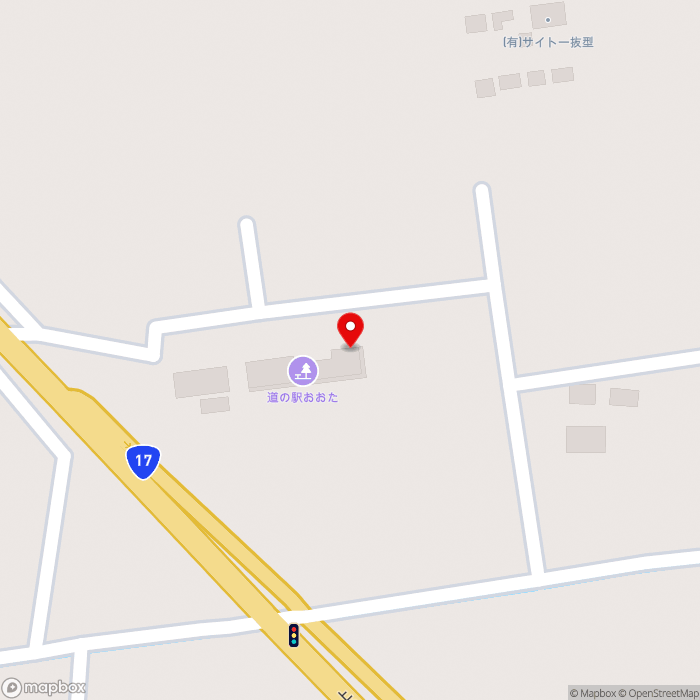 道の駅おおたの地図（zoom17）群馬県太田市粕川町701番地1