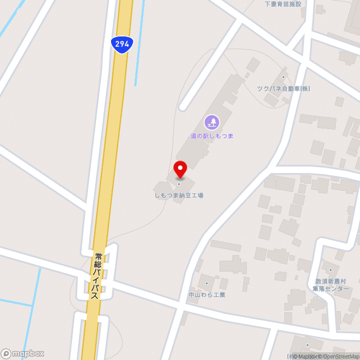 道の駅しもつまの地図（zoom17）茨城県下妻市数須140