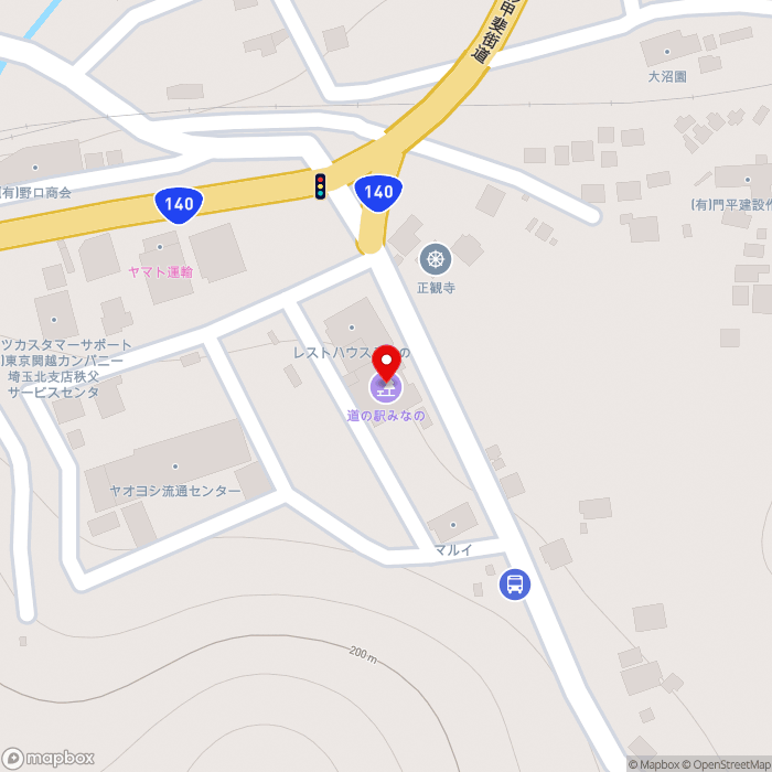 道の駅みなのの地図（zoom17）埼玉県秩父郡皆野町大字皆野3236番地35