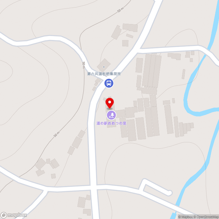 道の駅おおつの里の地図（zoom17）千葉県南房総市富浦町大津320