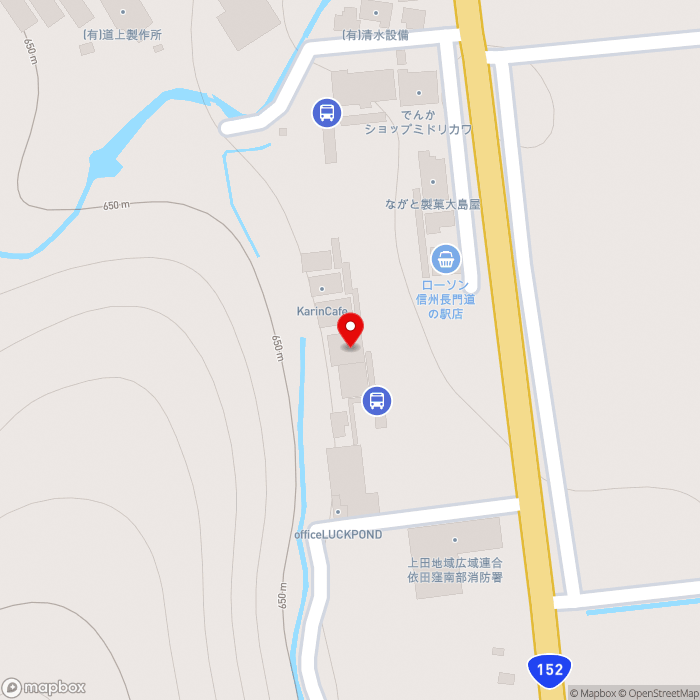 道の駅マルメロの駅ながとの地図（zoom17）長野県小県郡長和町古町2424-19