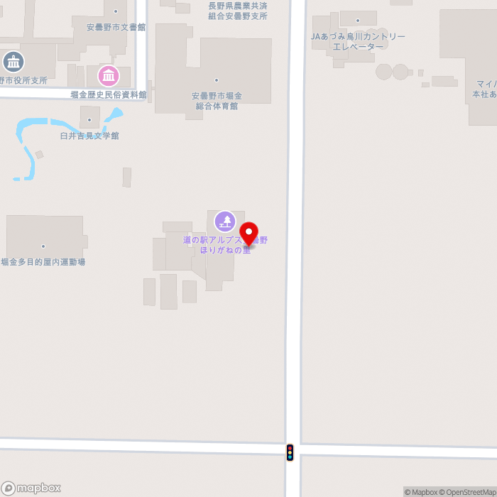 道の駅アルプス安曇野　ほりがねの里の地図（zoom17）長野県安曇野市堀金烏川2696