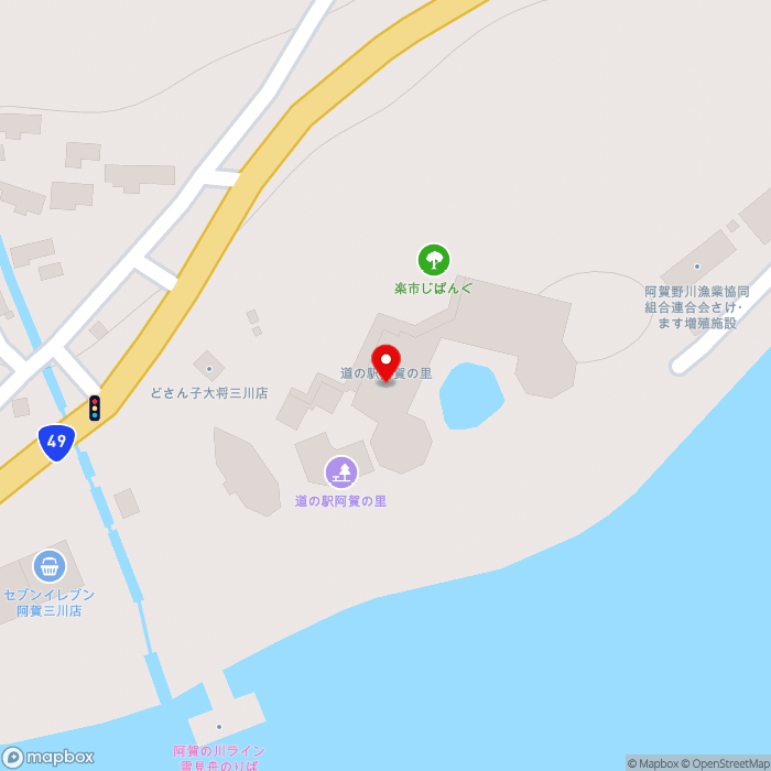 道の駅阿賀の里の地図（zoom17）新潟県東蒲原郡阿賀町石間4301