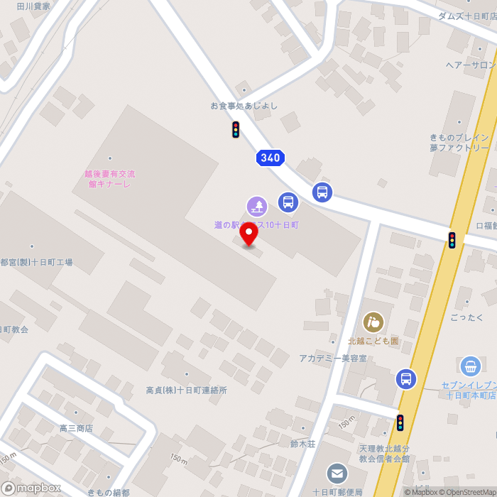 道の駅クロス１０十日町の地図（zoom17）新潟県十日町市本町6