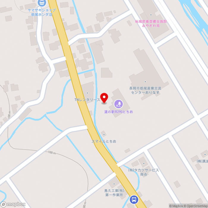 道の駅Ｒ２９０とちおの地図（zoom17）新潟県長岡市宮沢1764