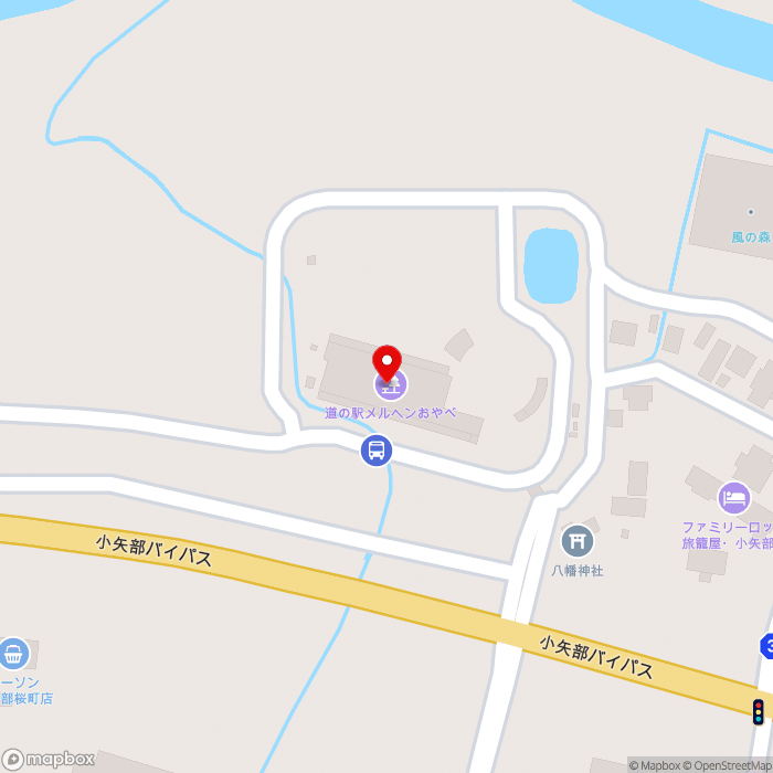 道の駅メルヘンおやべの地図（zoom17）富山県小矢部市桜町1535-1